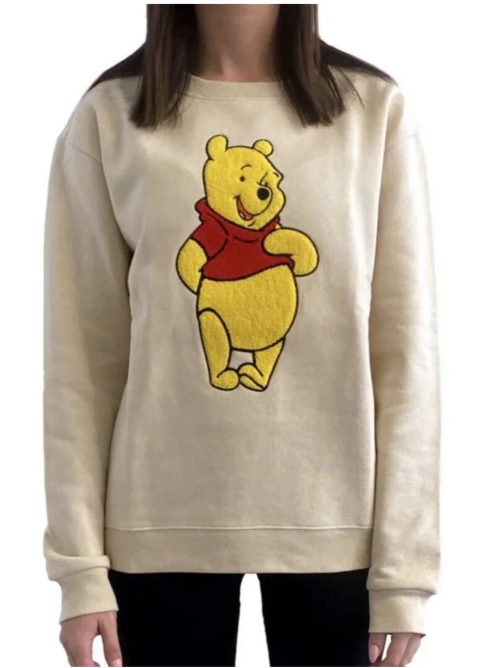 Disney Chenille Patch Print Winnie the Pooh Sweater XXL